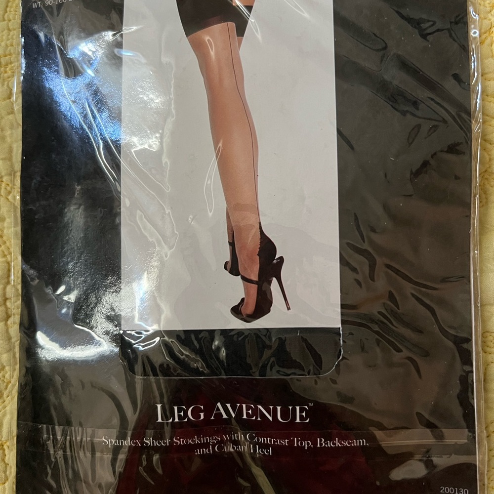 Leg Avenue Black and Nude Sheer Stockings